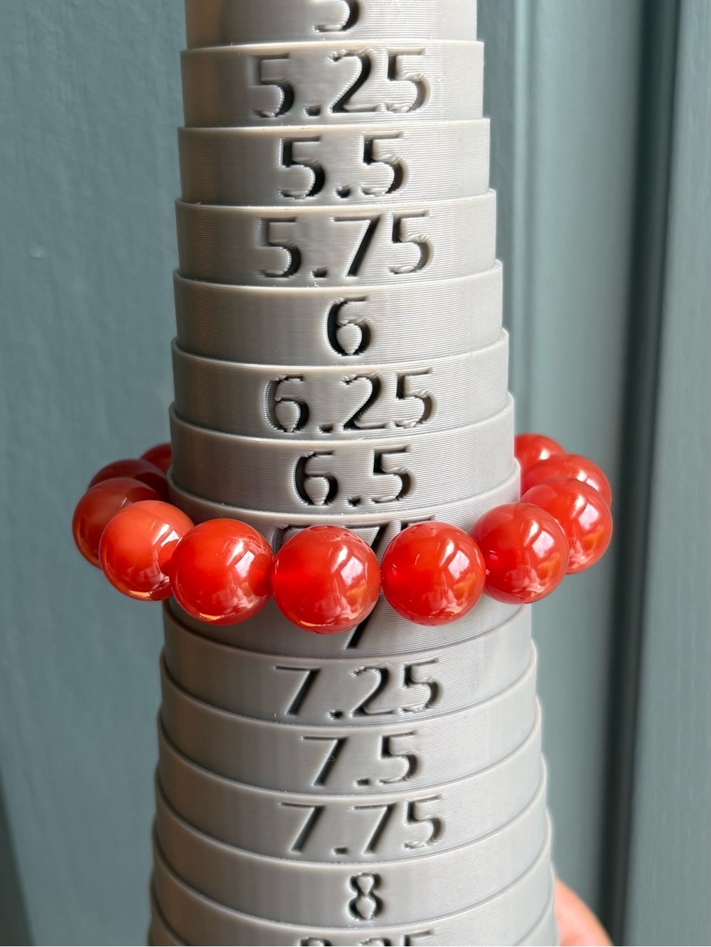 Jumbo Carnelian Crystal Bracelet 14mm - Picture 9 of 9